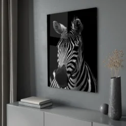 Walljar acrylglas schilderij - Mysterious Zebra Acrylglas schilderij - 150 x 225 cm