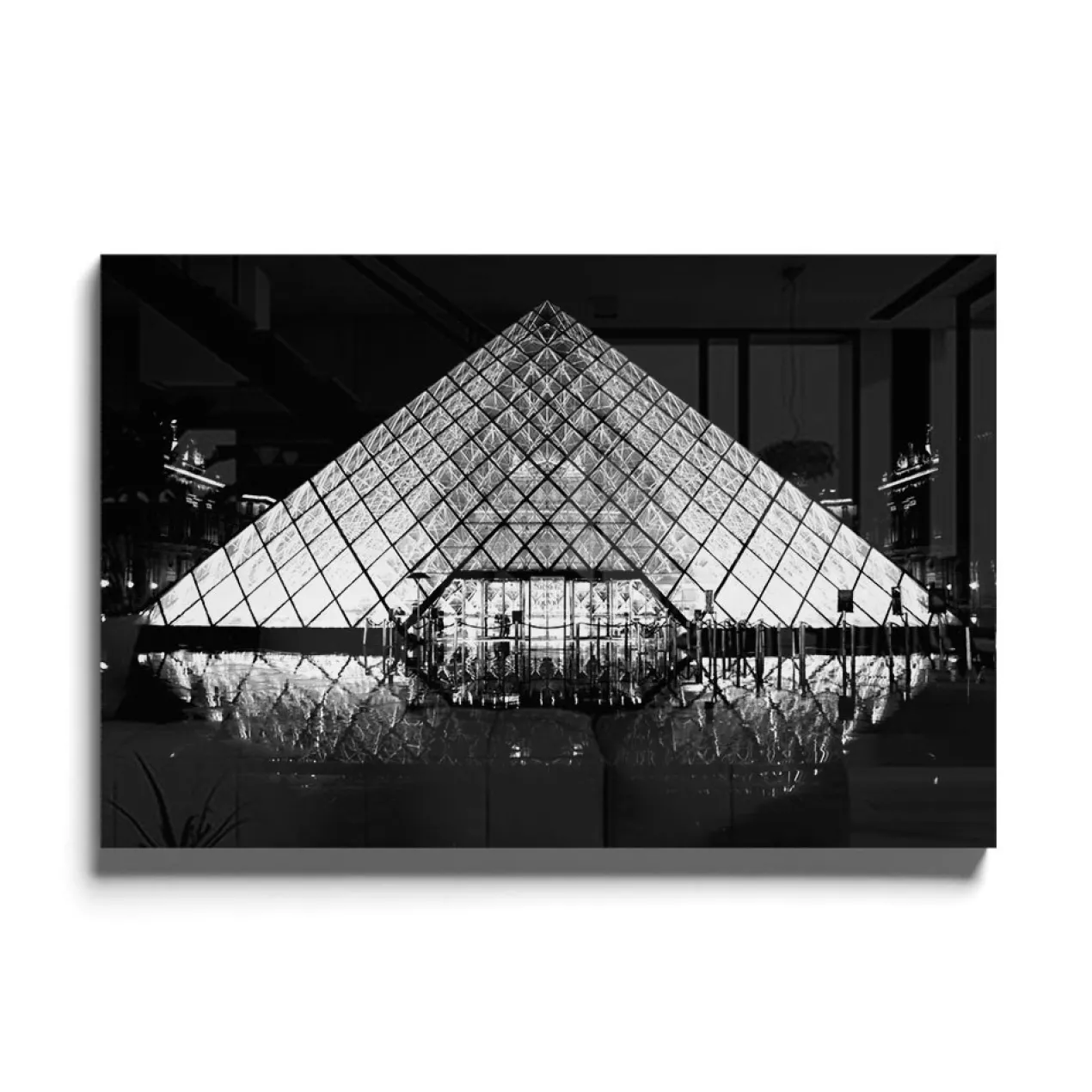 Walljar acrylglas schilderij - Louvre Frontview Acrylglas schilderij - 150 x 225 cm