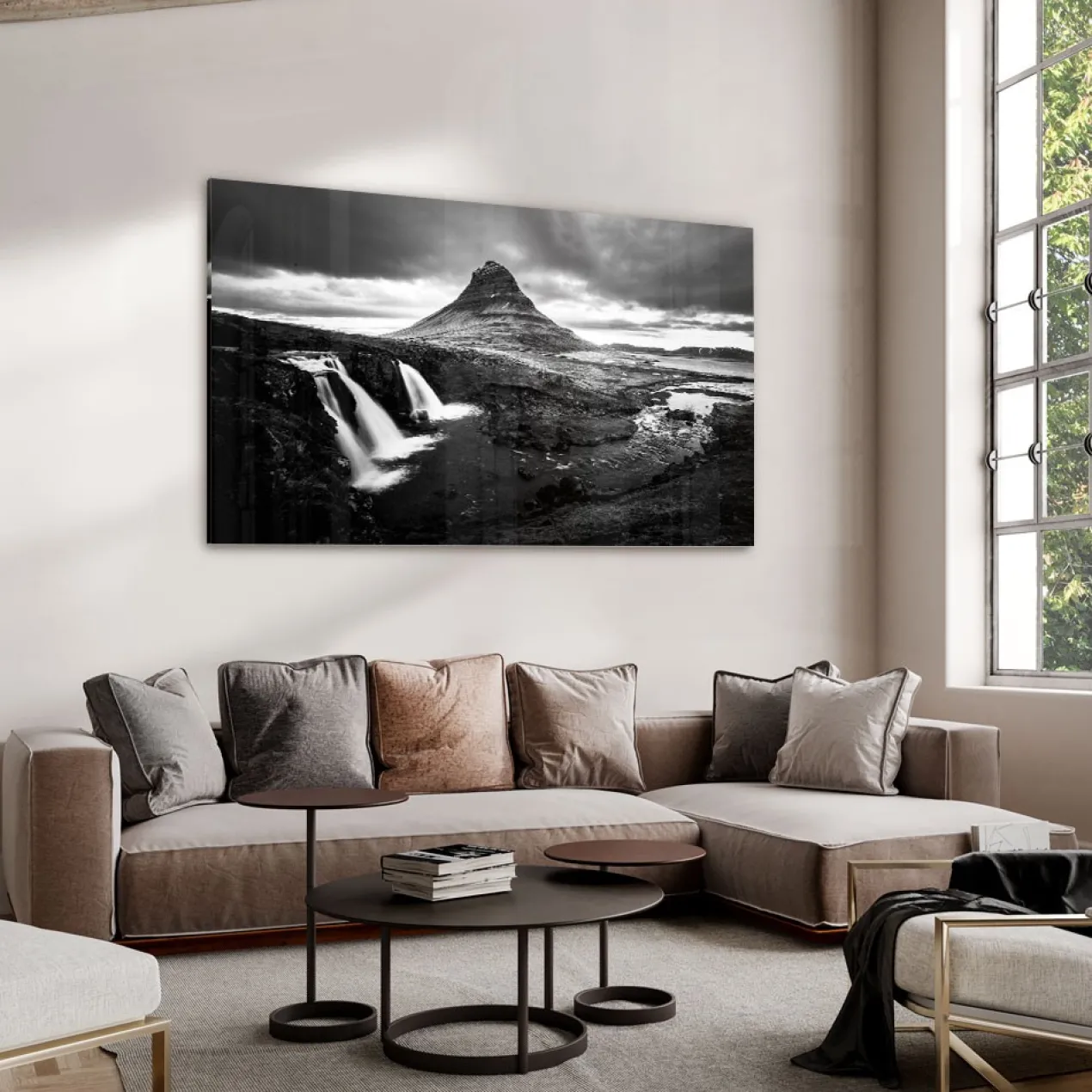 Walljar acrylglas schilderij - Iceland Waterfall Acrylglas schilderij - 70 x 100 cm