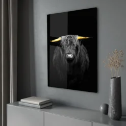 Walljar acrylglas schilderij - Gold Ox Horns Acrylglas schilderij - 70 x 100 cm