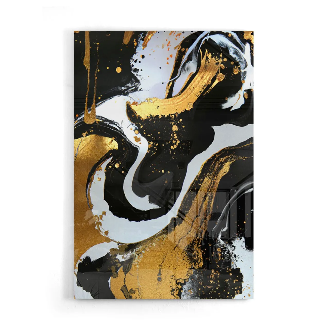 Walljar acrylglas schilderij - Golden Strokes Acrylglas schilderij - 70 x 100 cm