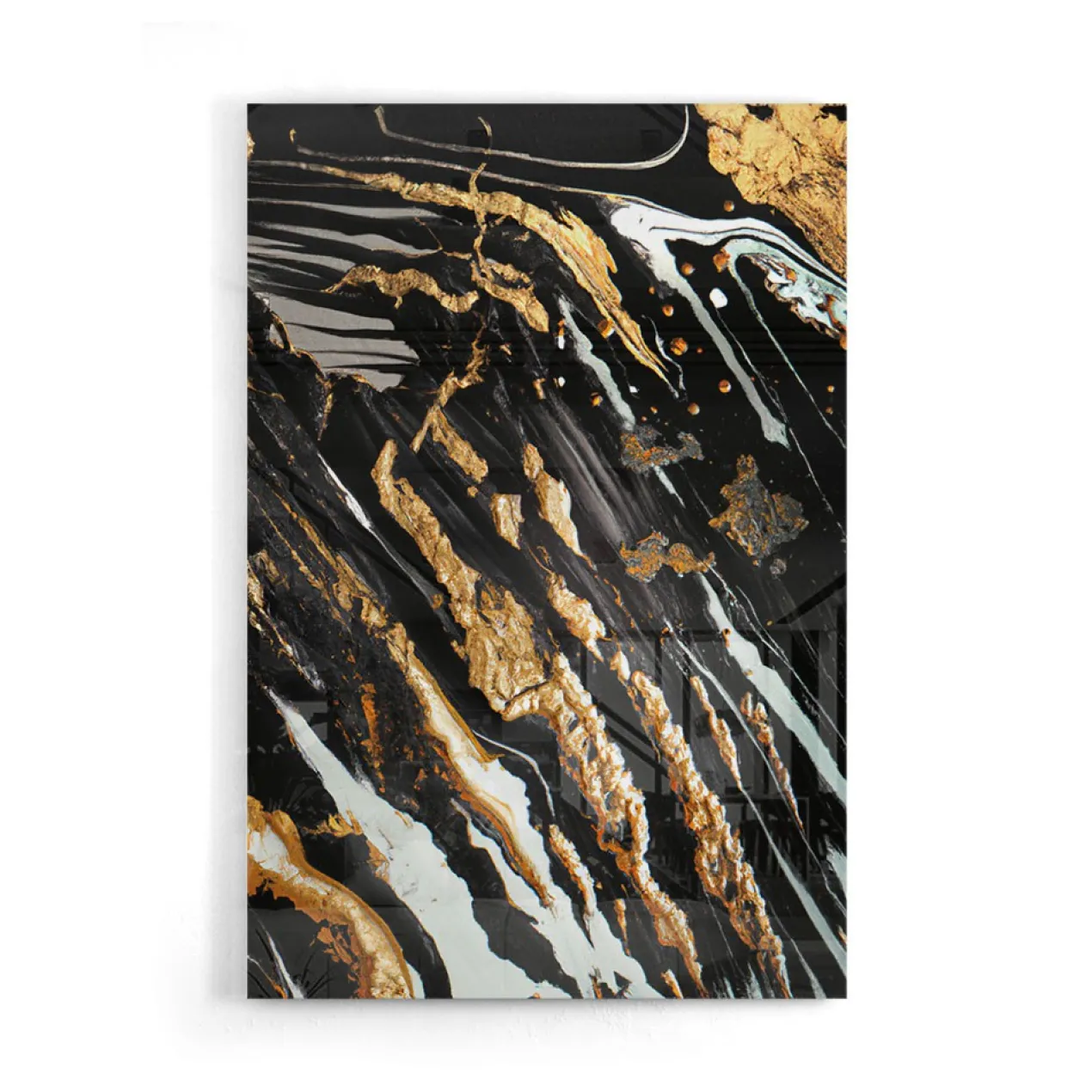 Walljar acrylglas schilderij - Golden paint Acrylglas schilderij - 80 x 120 cm