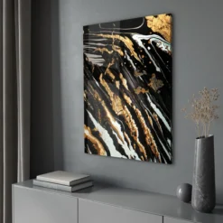 Walljar acrylglas schilderij - Golden paint Acrylglas schilderij - 120 x 180 cm