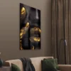 Walljar acrylglas schilderij - Golden Lips Acrylglas schilderij - 80 x 120 cm