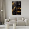Walljar acrylglas schilderij - Golden Lips Acrylglas schilderij - 150 x 225 cm