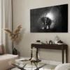 Walljar acrylglas schilderij - Golden Elephant Acrylglas schilderij - 60 x 90 cm
