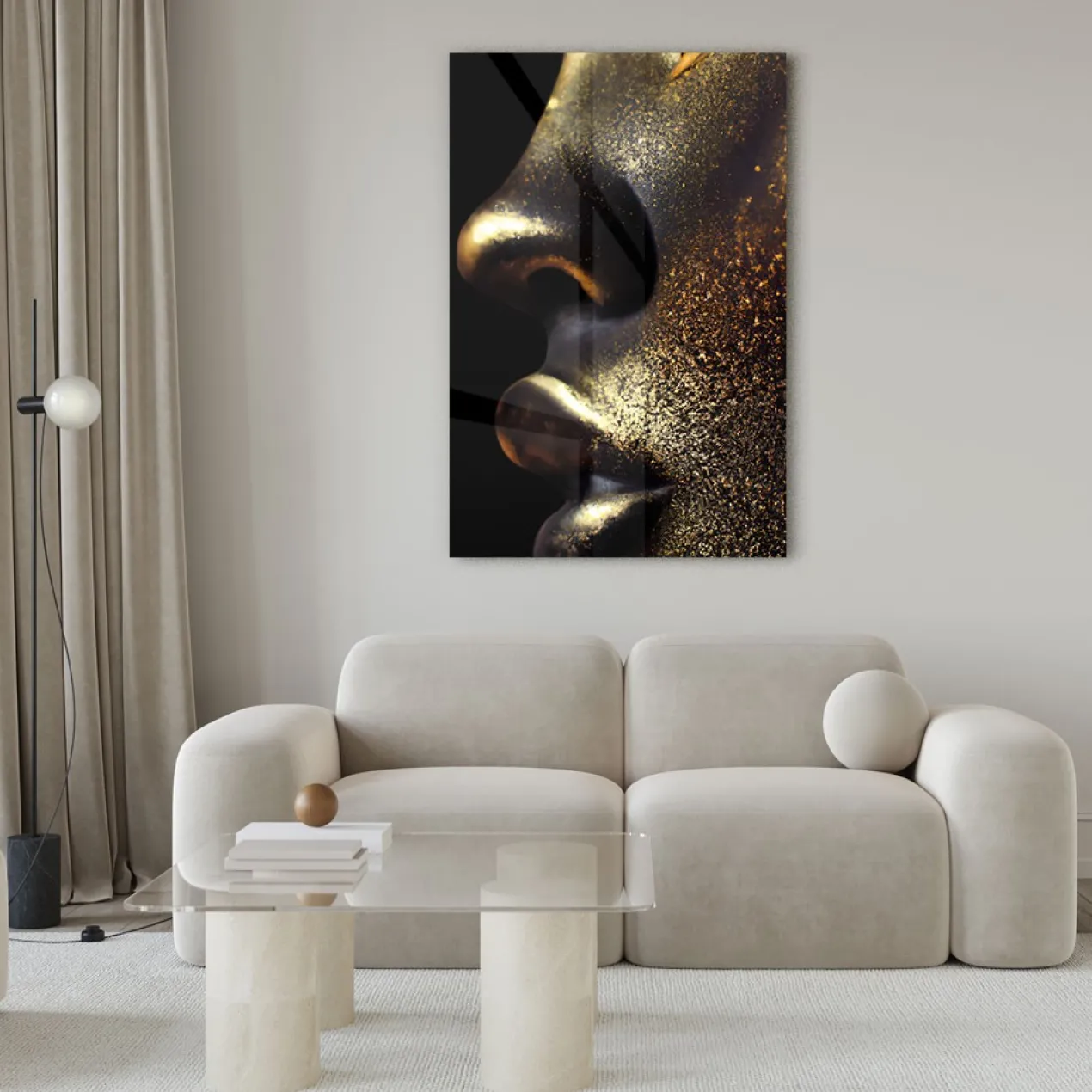 Walljar acrylglas schilderij - Golden Closeup Acrylglas schilderij - 70 x 100 cm