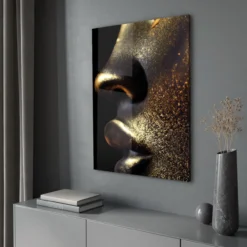 Walljar acrylglas schilderij - Golden Closeup Acrylglas schilderij - 80 x 120 cm