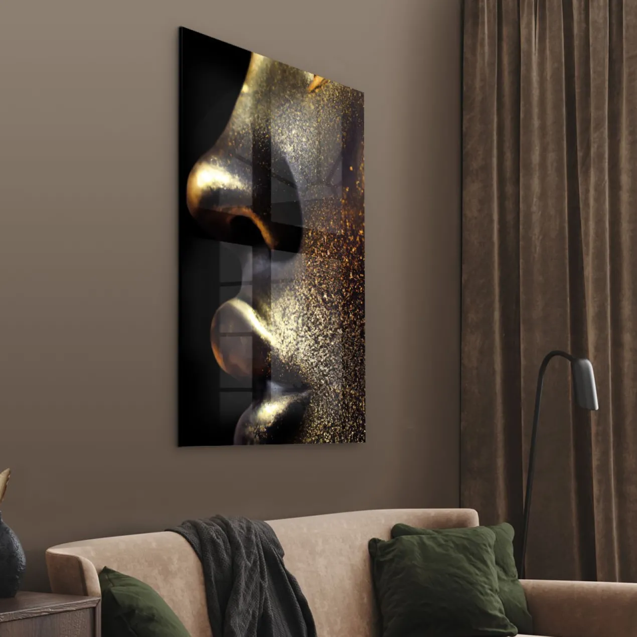 Walljar acrylglas schilderij - Golden Closeup Acrylglas schilderij - 120 x 180 cm