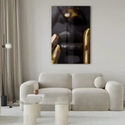 Walljar acrylglas schilderij - Golden Fingers Acrylglas schilderij - 60 x 90 cm
