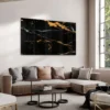 Walljar acrylglas schilderij - Dark Marble Acrylglas schilderij - 70 x 100 cm