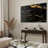 Walljar acrylglas schilderij - Dark Marble Acrylglas schilderij - 80 x 120 cm