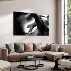 Walljar acrylglas schilderij - Crouching Panther Acrylglas schilderij - 120 x 180 cm