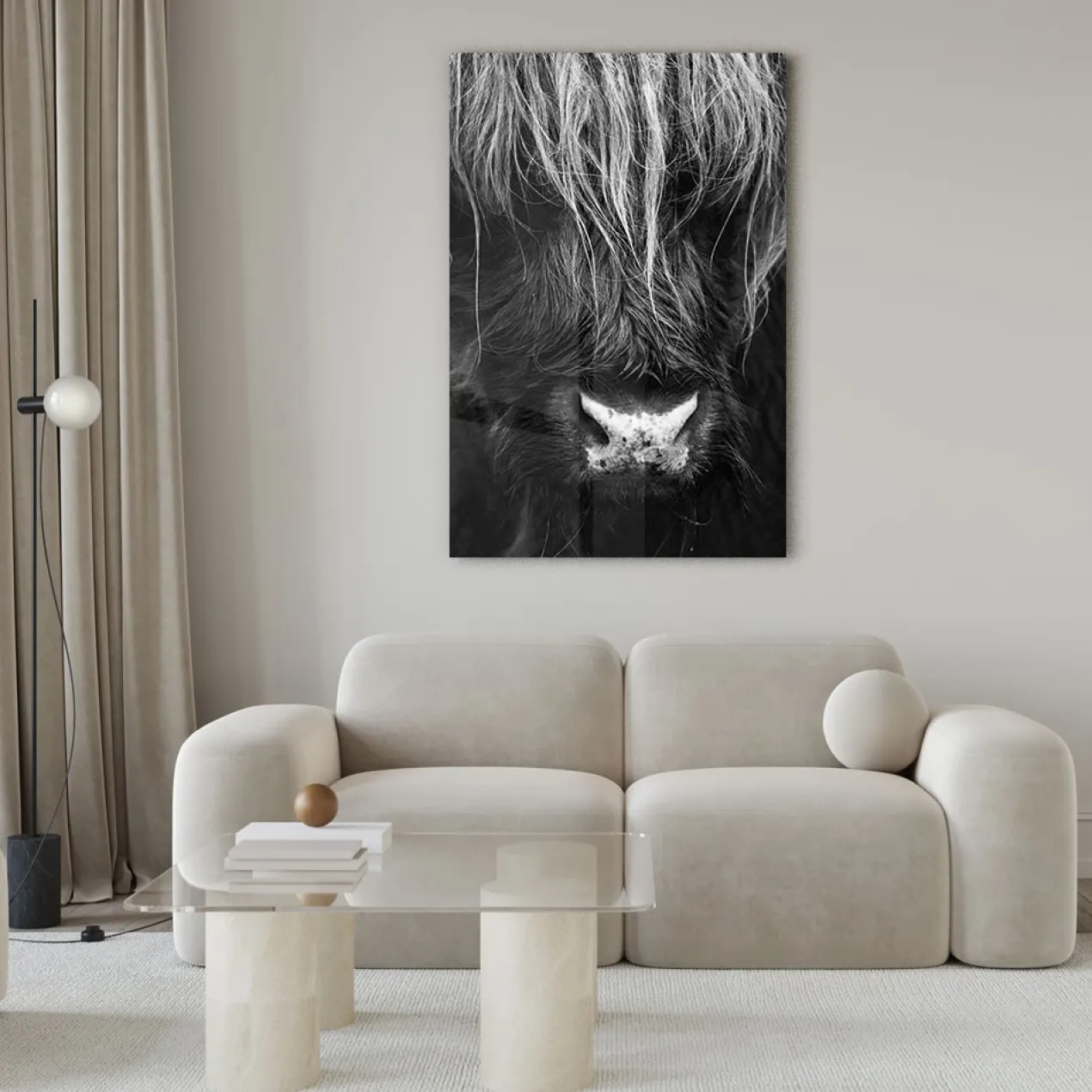 Walljar acrylglas schilderij - Close up Ox Acrylglas schilderij - 80 x 120 cm