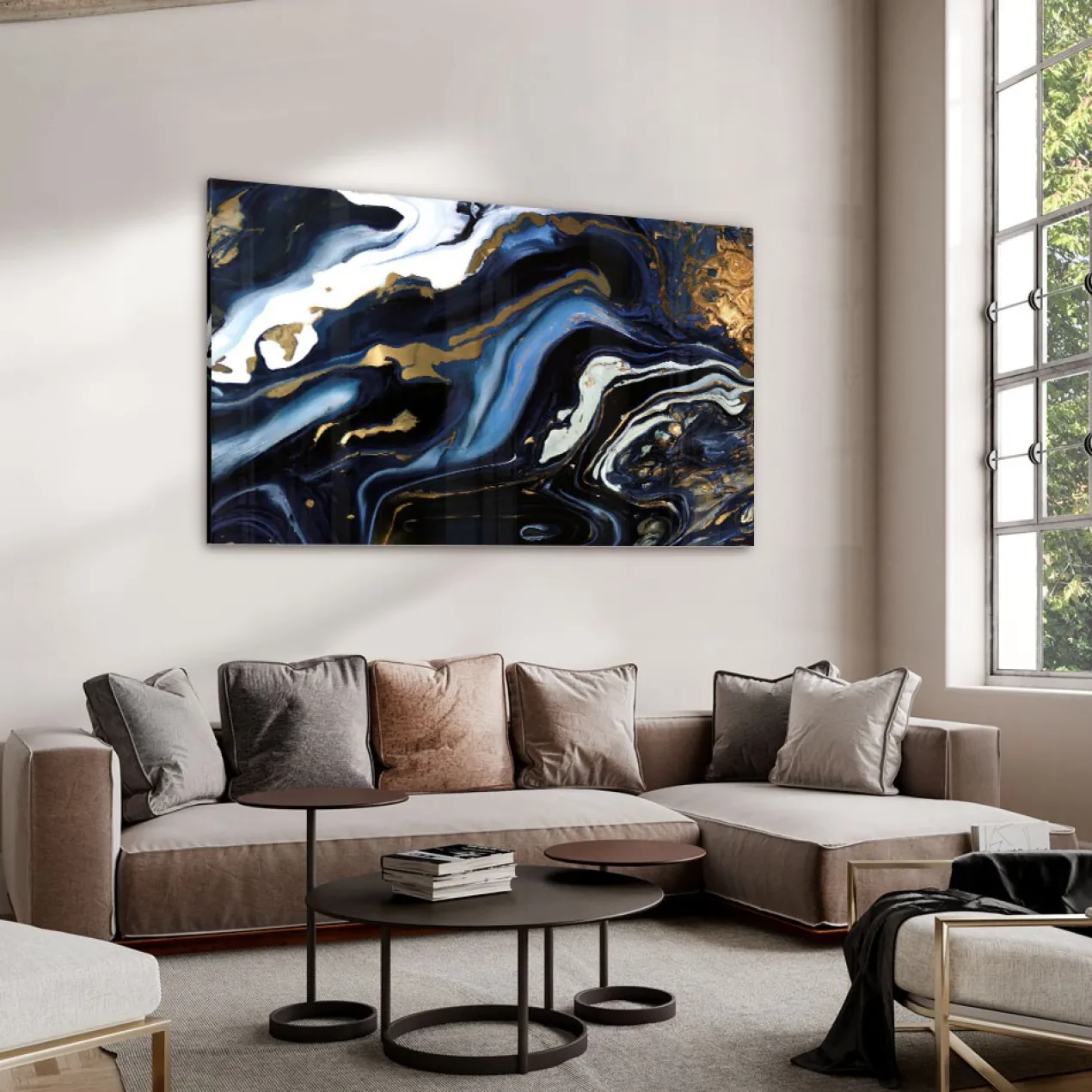 Walljar acrylglas schilderij - Blue Lagoon Acrylglas schilderij - 70 x 100 cm