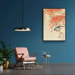 Walljar plexiglas schilderij - Ohara Koson - Great Tit On Paulownia Branch Plexiglas schilderij - 40 x 60 cm