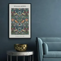 Walljar plexiglas schilderij - William Morris - Strawberry Thief Plexiglas schilderij - 150 x 225 cm