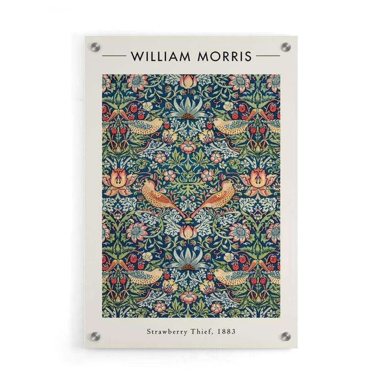 Walljar plexiglas schilderij - William Morris - Strawberry Thief Plexiglas schilderij - 40 x 60 cm
