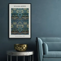 Walljar plexiglas schilderij - William Morris - Peacock and Dragon Plexiglas schilderij - 80 x 120 cm