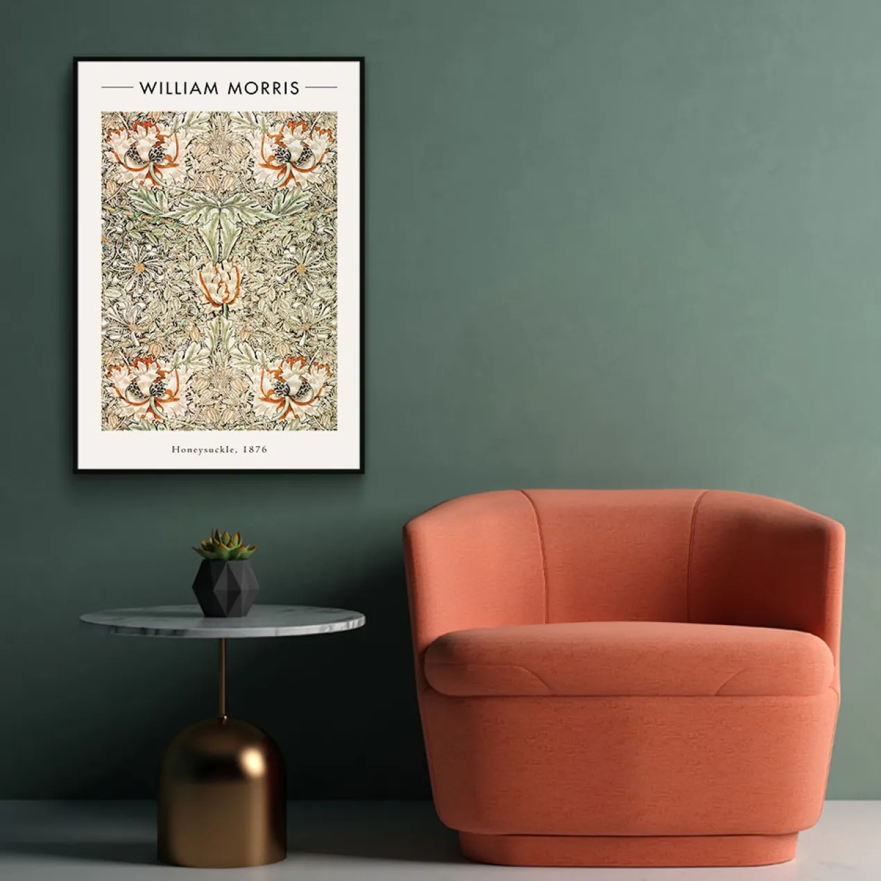 Walljar plexiglas schilderij - William Morris - Honeysuckle II Plexiglas schilderij - 60 x 90 cm
