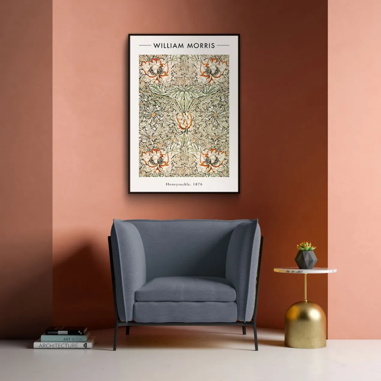 Walljar plexiglas schilderij - William Morris - Honeysuckle II Plexiglas schilderij - 60 x 90 cm
