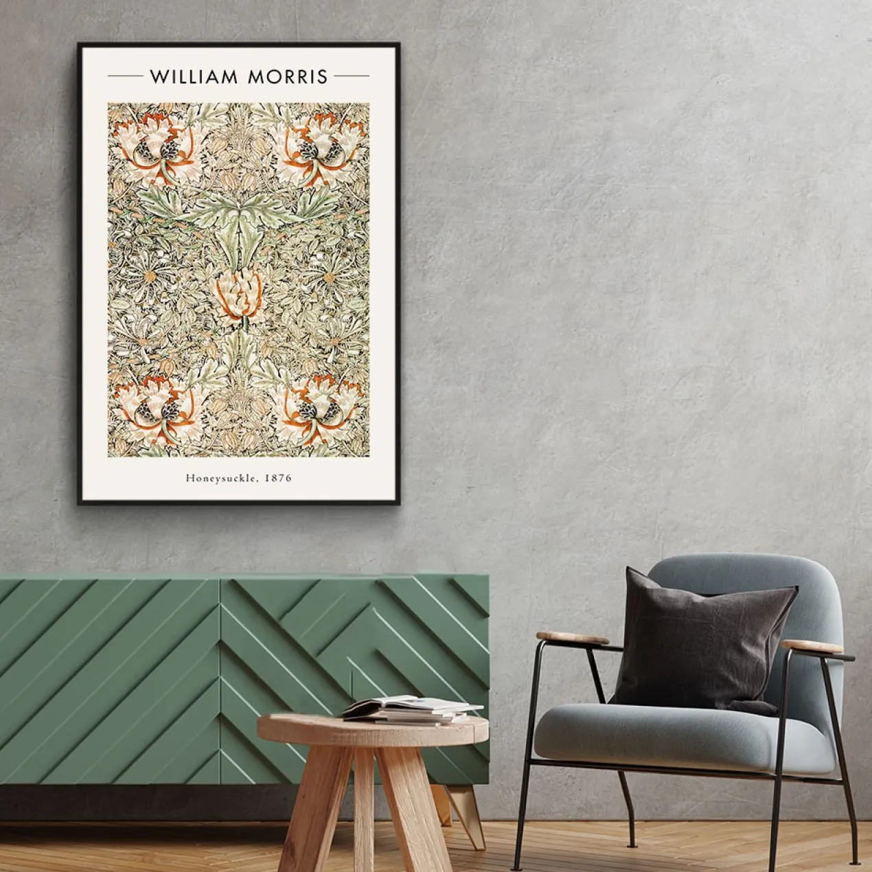 Walljar plexiglas schilderij - William Morris - Honeysuckle II Plexiglas schilderij - 70 x 100 cm
