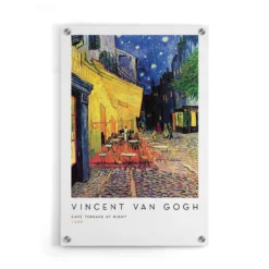 Walljar plexiglas schilderij - Vincent van Gogh - Caféterras Bij Nacht Plexiglas schilderij - 120 x 180 cm