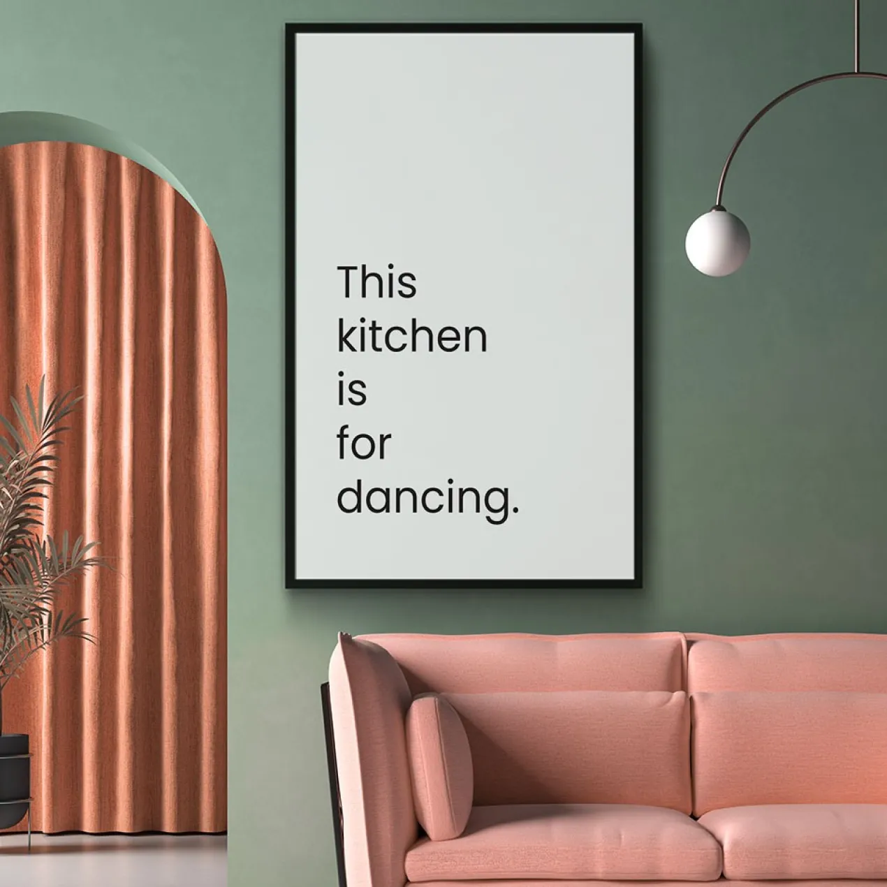 Walljar plexiglas schilderij - This Kitchen Is For Dancing Plexiglas schilderij - 60 x 90 cm