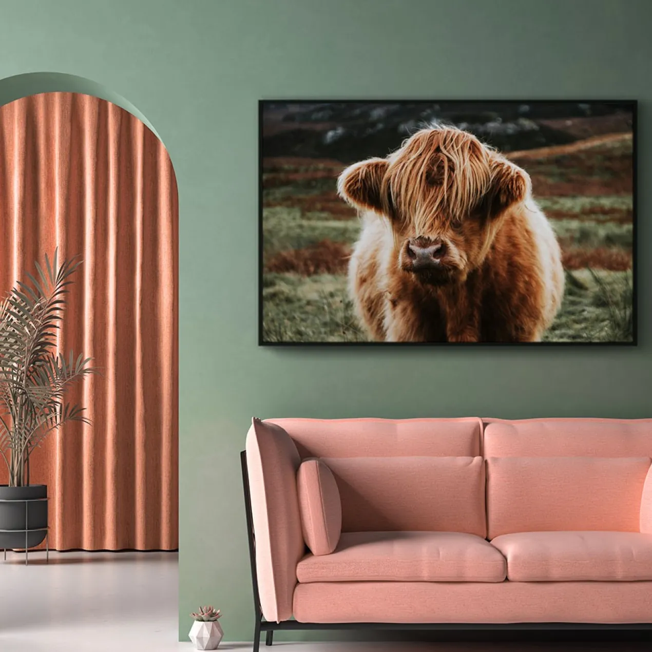 Walljar plexiglas schilderij - Schotse Hooglander Plexiglas schilderij - 150 x 225 cm
