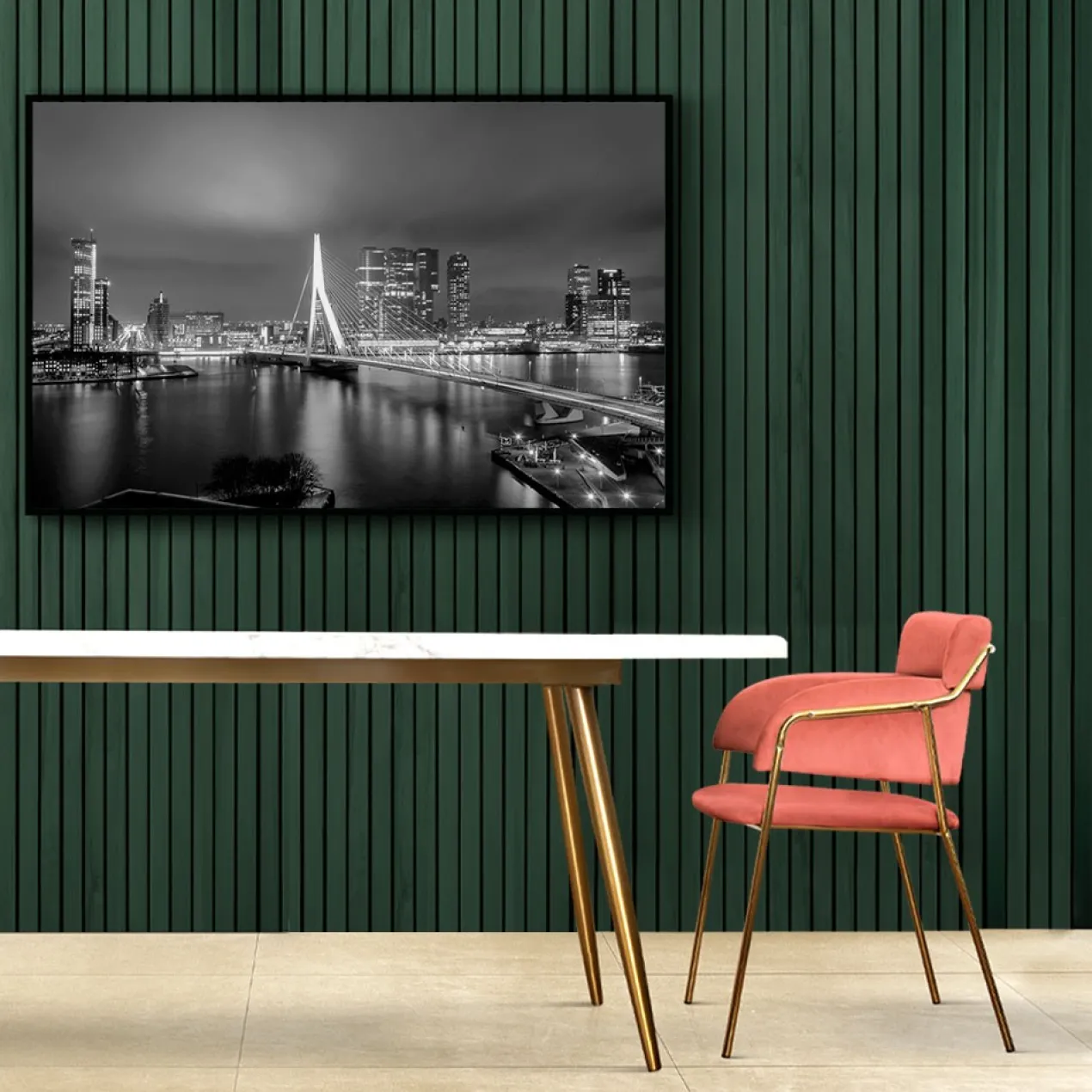 Walljar plexiglas schilderij - Rotterdam Skyline II Plexiglas schilderij - 50 x 70 cm