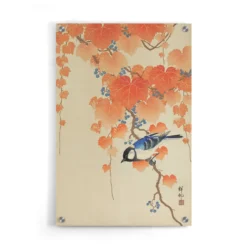 Walljar plexiglas schilderij - Ohara Koson - Great Tit On Paulownia Branch Plexiglas schilderij - 50 x 70 cm