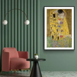 Walljar plexiglas schilderij - Gustav Klimt - De Kus Plexiglas schilderij - 50 x 70 cm
