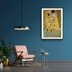 Walljar plexiglas schilderij - Gustav Klimt - De Kus Plexiglas schilderij - 70 x 100 cm