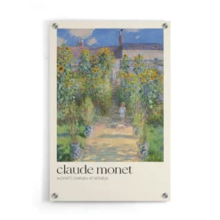 Walljar plexiglas schilderij - Claude Monet - De Tuin Van Monet In Vétheuil Plexiglas schilderij - 60 x 90 cm