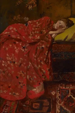 Walljar plexiglas schilderij - Breitner - Meisje In Rode Kimono Plexiglas schilderij - 80 x 120 cm