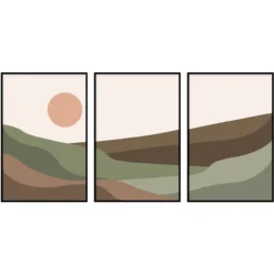 Walljar poster ingelijst - Abstract Mountains Poster ingelijst - 50 x 70 cm