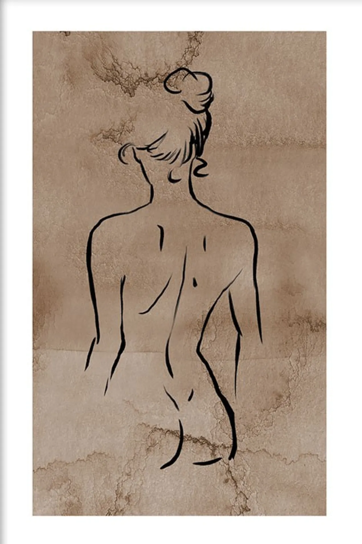 Walljar poster ingelijst - Back Line Art Poster ingelijst - 50 x 70 cm