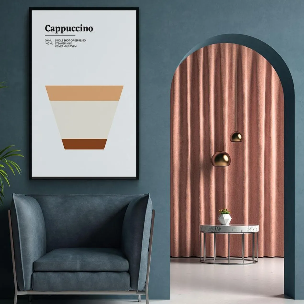 Walljar poster ingelijst - Cappuccino Poster ingelijst - 50 x 70 cm