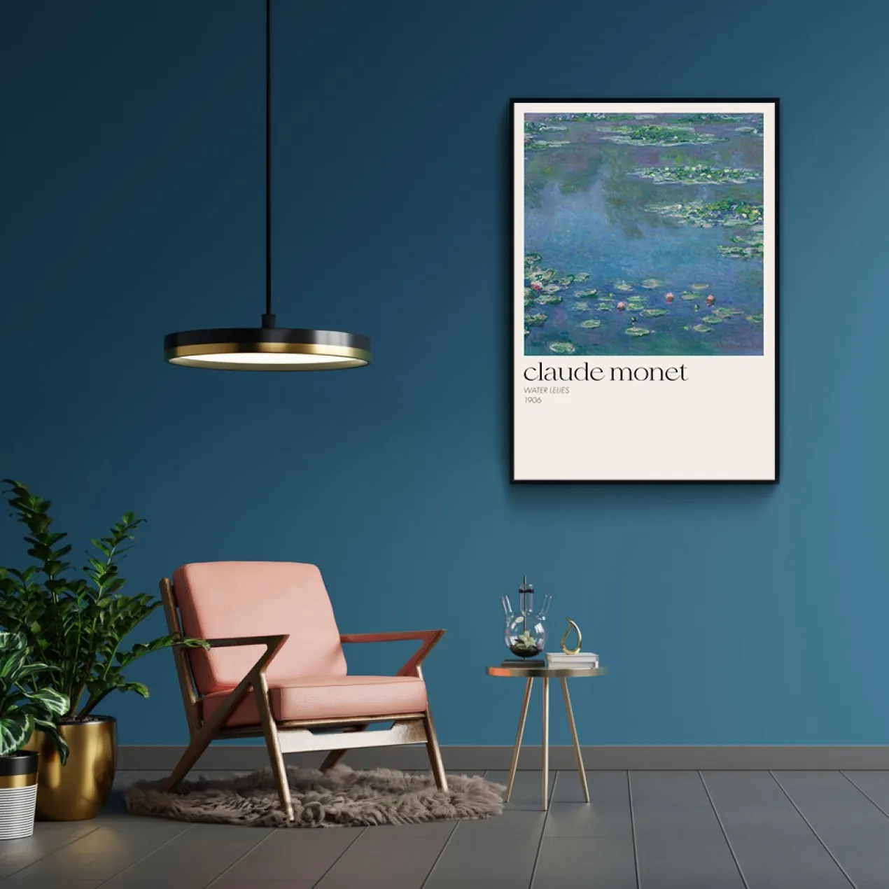 Walljar poster ingelijst - Claude Monet - Water Lelies Poster ingelijst - 50 x 70 cm