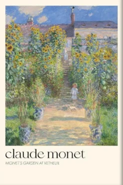 Walljar poster ingelijst - Claude Monet - De Tuin Van Monet In Vétheuil Poster ingelijst - 50 x 70 cm