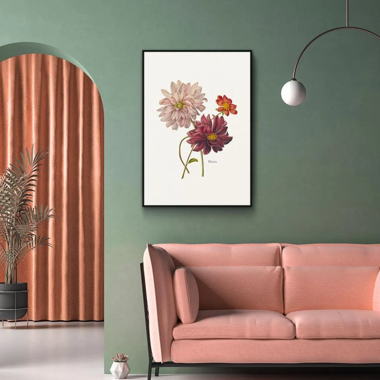 Walljar poster ingelijst - Dahlia Poster ingelijst - 40 x 60 cm