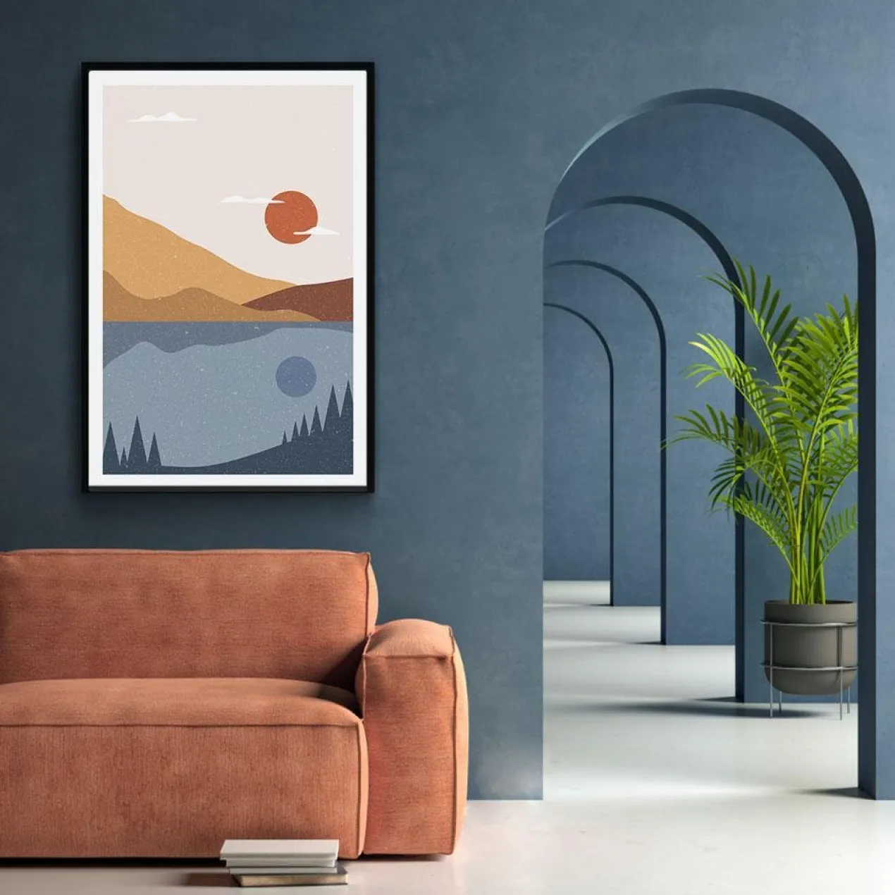 Walljar poster ingelijst - Desert Waters Poster ingelijst - 40 x 60 cm
