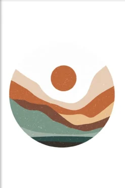 Walljar poster ingelijst - Desert Sunrise Poster ingelijst - 70 x 100 cm