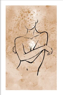 Walljar poster ingelijst - Feminine Line Art Poster ingelijst - 50 x 70 cm