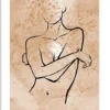 Walljar poster ingelijst - Feminine Line Art Poster ingelijst - 70 x 100 cm