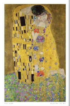 Walljar poster ingelijst - Gustav Klimt - De Kus Poster ingelijst - 40 x 60 cm