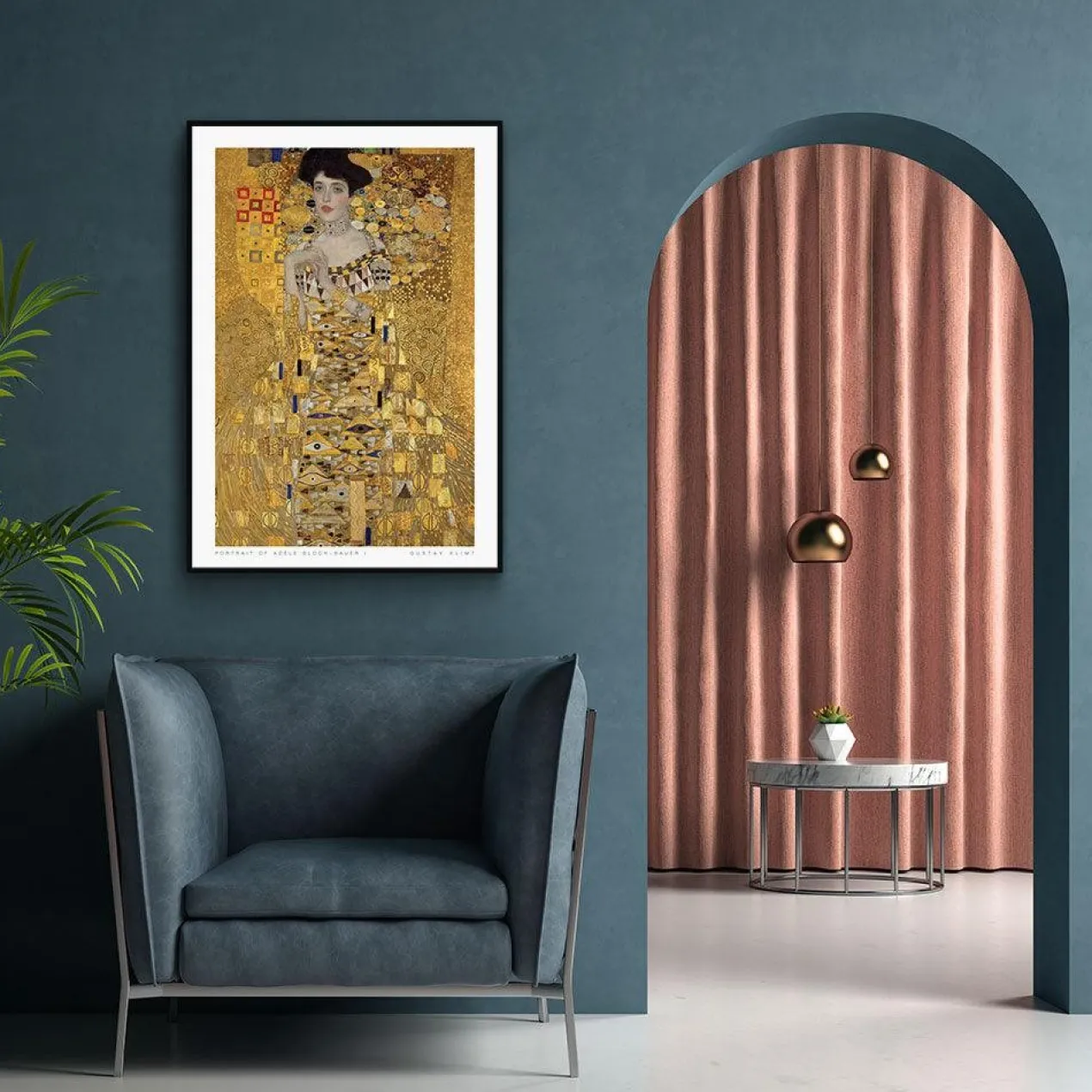 Walljar poster ingelijst - Gustav Klimt - Portret Van Adèle Bloch-Bauer I Poster ingelijst - 50 x 70 cm