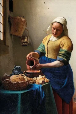 Walljar poster ingelijst - Johannes Vermeer - Het Melkmeisje II Poster ingelijst - 50 x 70 cm