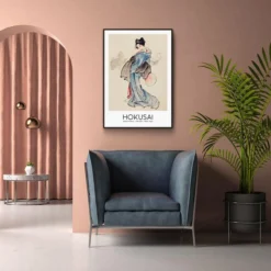 Walljar poster ingelijst - Katsushika Hokusai - Woman Poster ingelijst - 40 x 60 cm