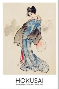 Walljar poster ingelijst - Katsushika Hokusai - Woman Poster ingelijst - 40 x 60 cm
